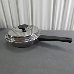 Vintage Stainless Steel Skillet‎ Pan With Lid 7"